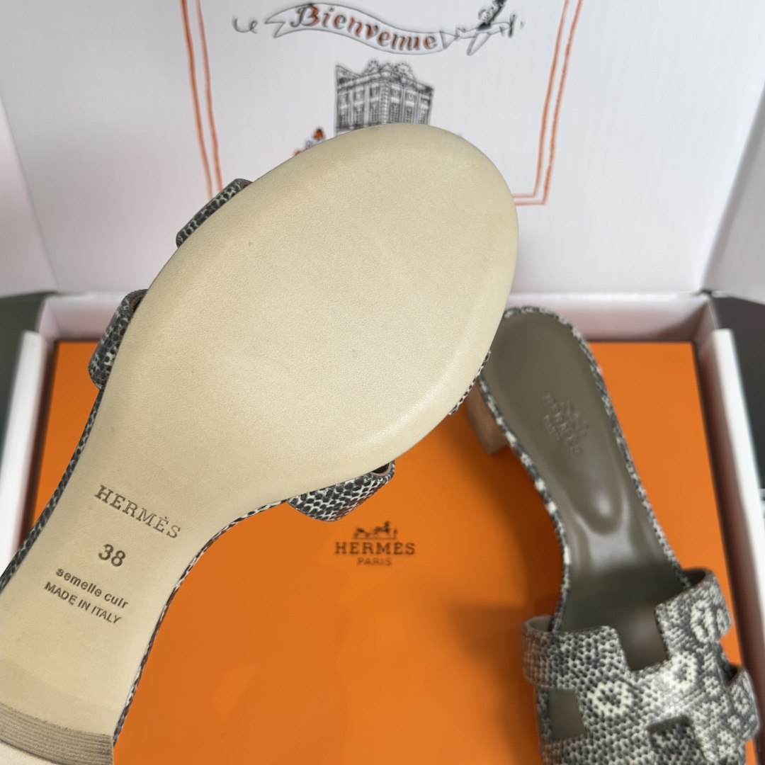 Hermès Hermes爱马仕 Oran系列 H拖鞋 平底 高跟 粗跟 凉鞋