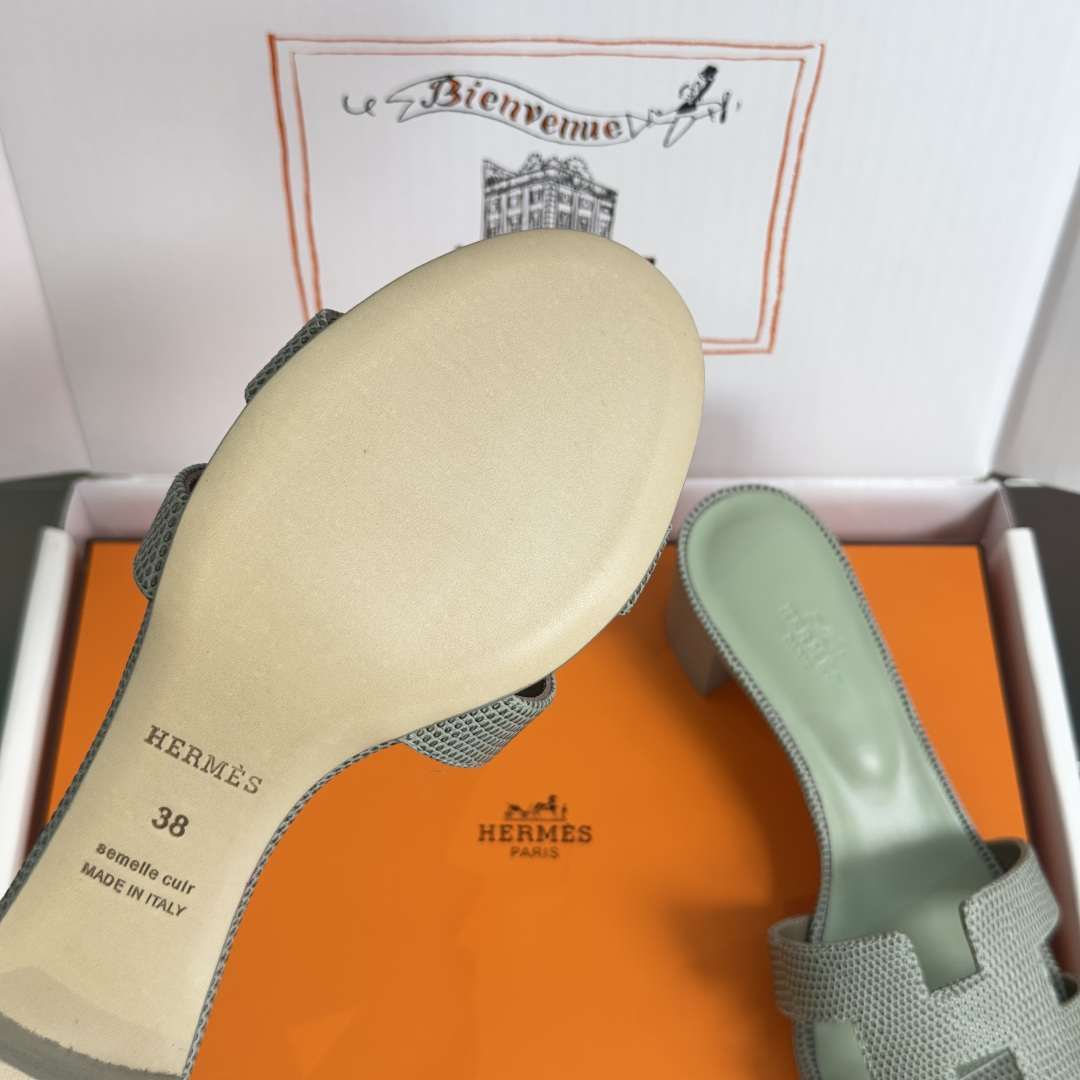 Hermès Hermes爱马仕 Oran系列 H拖鞋 平底 高跟 粗跟 凉鞋