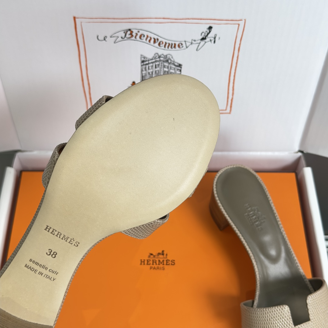 Hermès Hermes爱马仕 Oran系列 H拖鞋 平底 高跟 粗跟 凉鞋