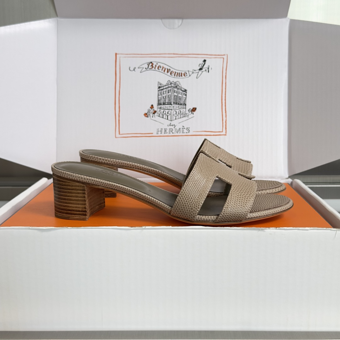 Hermès Hermes爱马仕 Oran系列 H拖鞋 平底 高跟 粗跟 凉鞋
