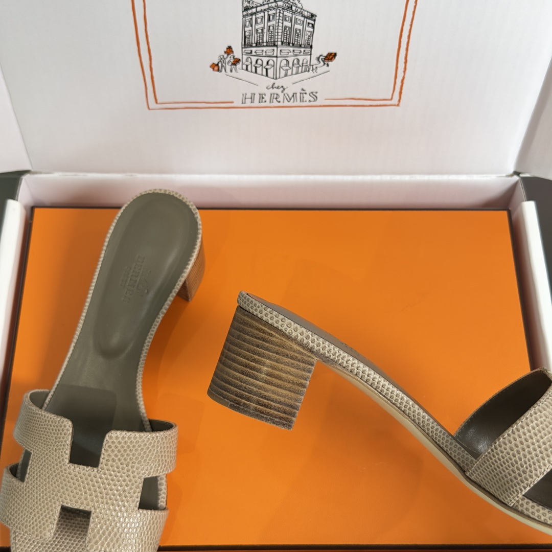 Hermès Hermes爱马仕 Oran系列 H拖鞋 平底 高跟 粗跟 凉鞋