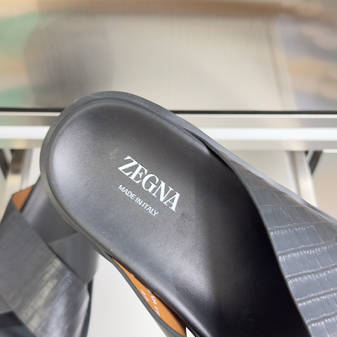 Ermenegildo Zegna ZEGNA杰尼亚 最新 男士休闲 交叉 拖鞋 凉鞋