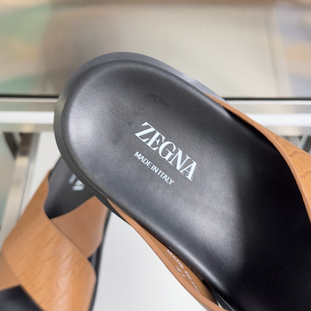 Ermenegildo Zegna ZEGNA杰尼亚 最新 男士休闲 交叉 拖鞋 凉鞋