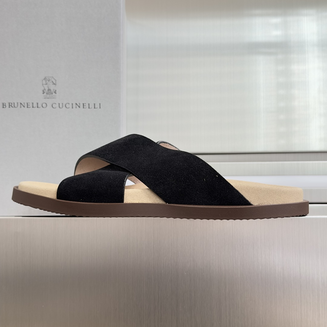 Brunello Cucinelli Brunello Cucinelie 布鲁内诺库奇内利 BC 厚底 休闲 一字拖 交叉 拖鞋 凉鞋