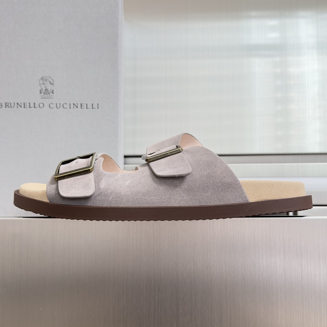 Brunello Cucinelli Brunello Cucinelie 布鲁内诺库奇内利 BC 厚底 休闲 一字拖 交叉 拖鞋 凉鞋