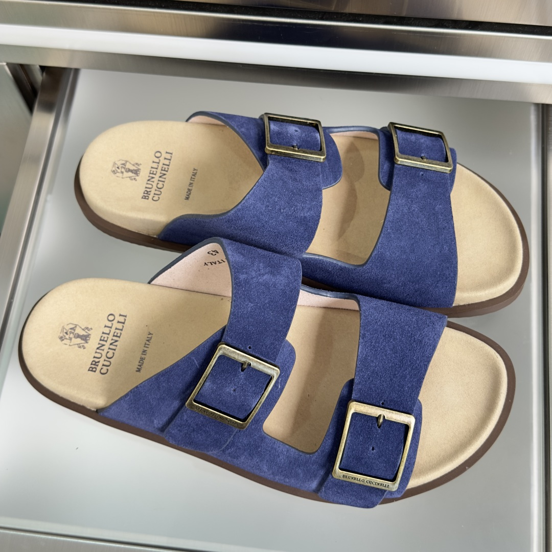 Brunello Cucinelli Brunello Cucinelie 布鲁内诺库奇内利 BC 厚底 休闲 一字拖 交叉 拖鞋 凉鞋