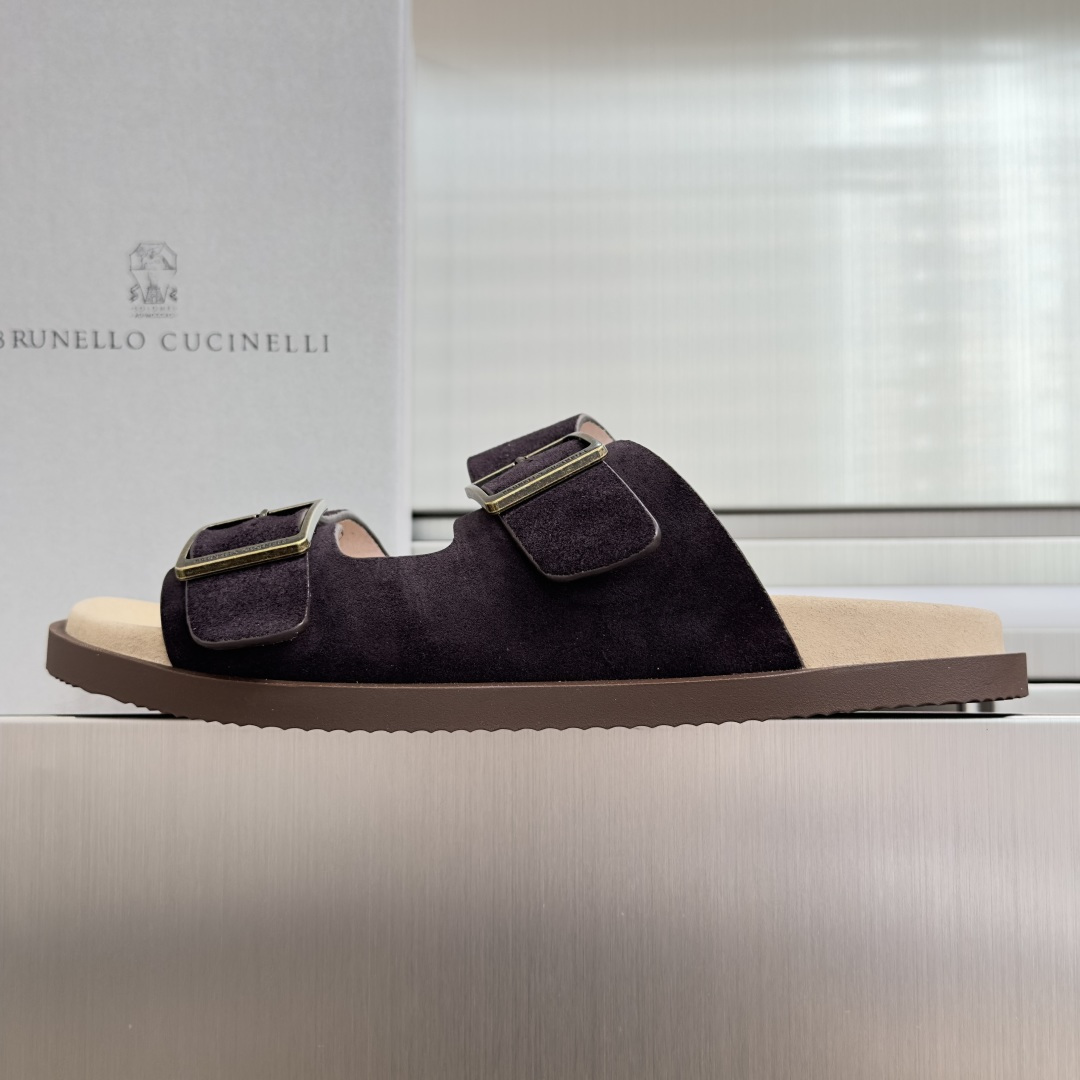 Brunello Cucinelli Brunello Cucinelie 布鲁内诺库奇内利 BC 厚底 休闲 一字拖 交叉 拖鞋 凉鞋