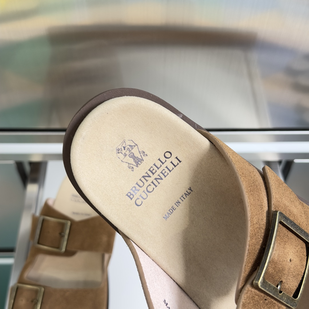 Brunello Cucinelli Brunello Cucinelie 布鲁内诺库奇内利 BC 厚底 休闲 一字拖 交叉 拖鞋 凉鞋