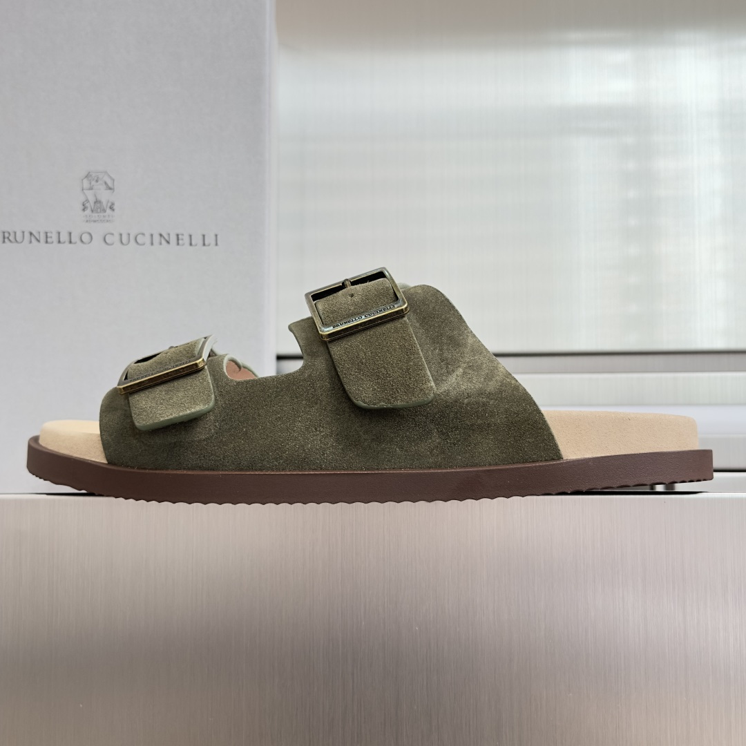Brunello Cucinelli Brunello Cucinelie 布鲁内诺库奇内利 BC 厚底 休闲 一字拖 交叉 拖鞋 凉鞋