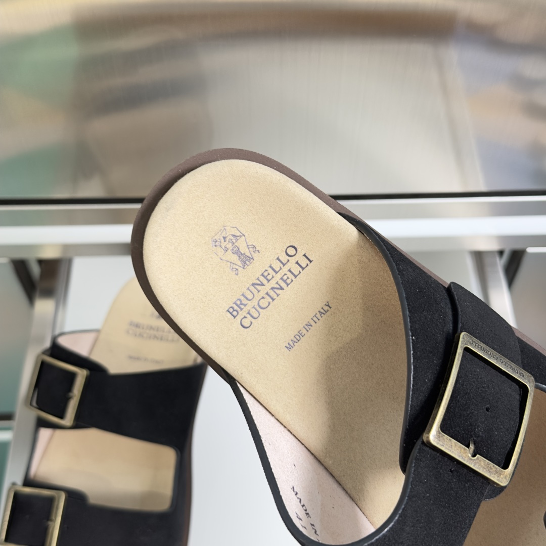 Brunello Cucinelli Brunello Cucinelie 布鲁内诺库奇内利 BC 厚底 休闲 一字拖 交叉 拖鞋 凉鞋