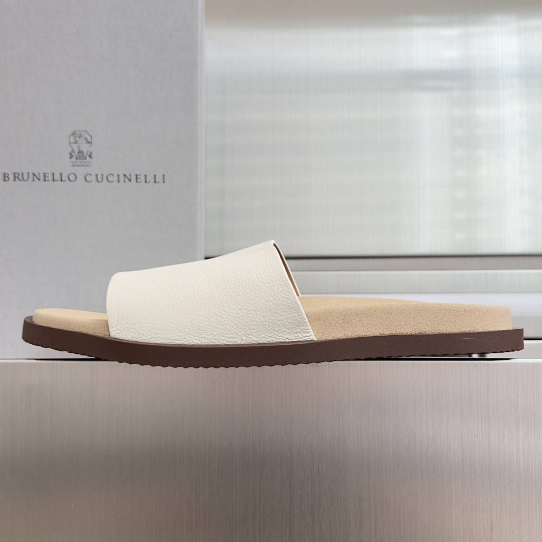 Brunello Cucinelli Brunello Cucinelie 布鲁内诺库奇内利 BC 厚底 休闲 一字拖 交叉 拖鞋 凉鞋
