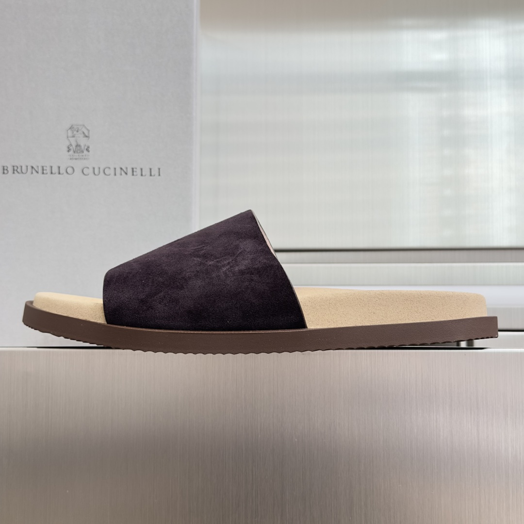 Brunello Cucinelli Brunello Cucinelie 布鲁内诺库奇内利 BC 厚底 休闲 一字拖 交叉 拖鞋 凉鞋