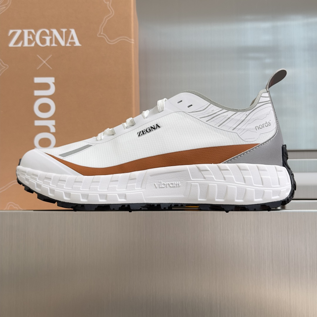 顶级版本：情侣款ZEGNA x norda™杰尼亚 联名款 户外 越野 跑步鞋 休闲 运动鞋 杰尼亚 x