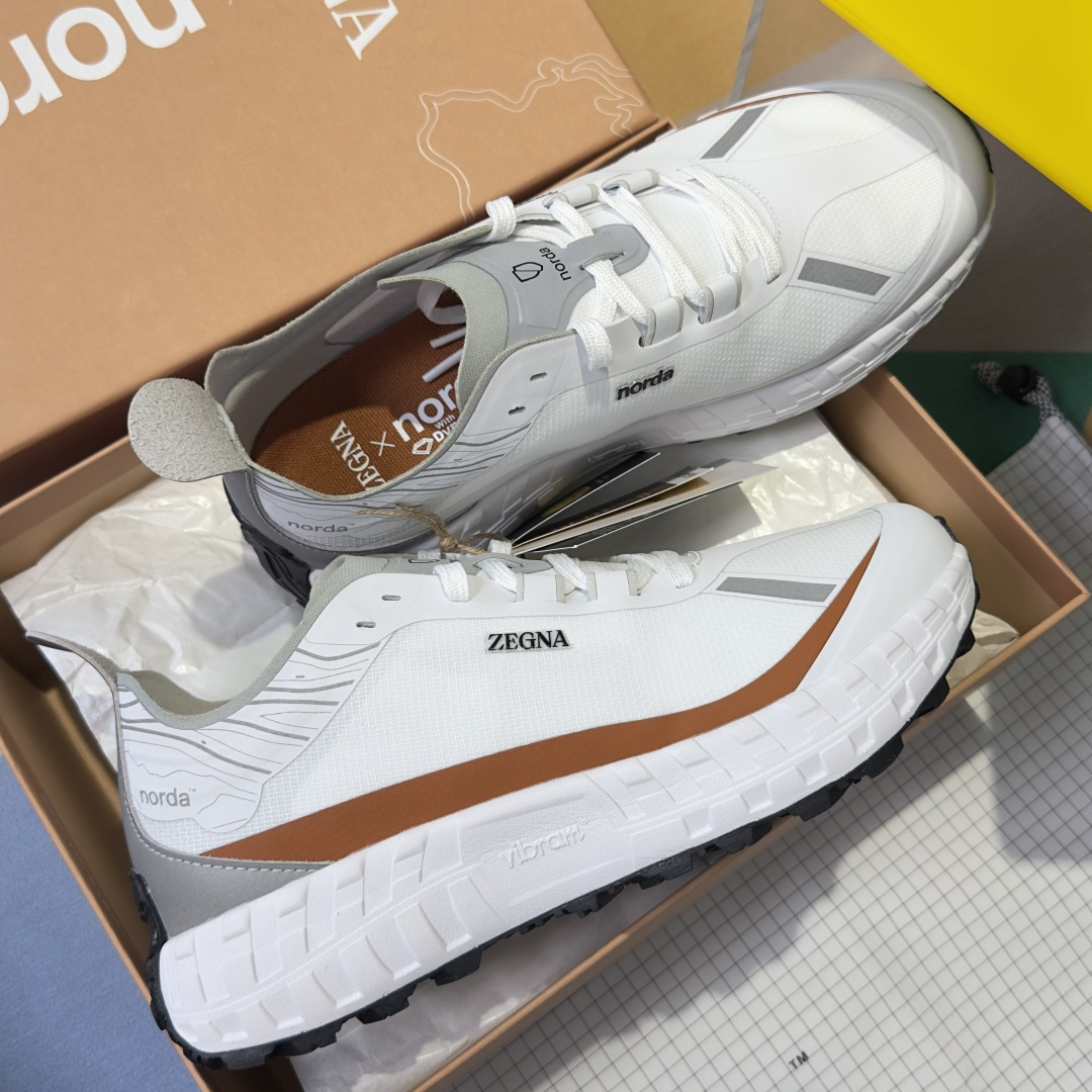 顶级版本：情侣款ZEGNA x norda™杰尼亚 联名款 户外 越野 跑步鞋 休闲 运动鞋 杰尼亚 x