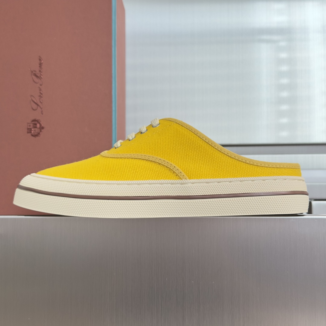 Loro Piana Loro Piana 诺悠翩雅Nantucket Walk系列 LP 海军风 厚底 帆布鞋 小白鞋 休闲 半拖鞋