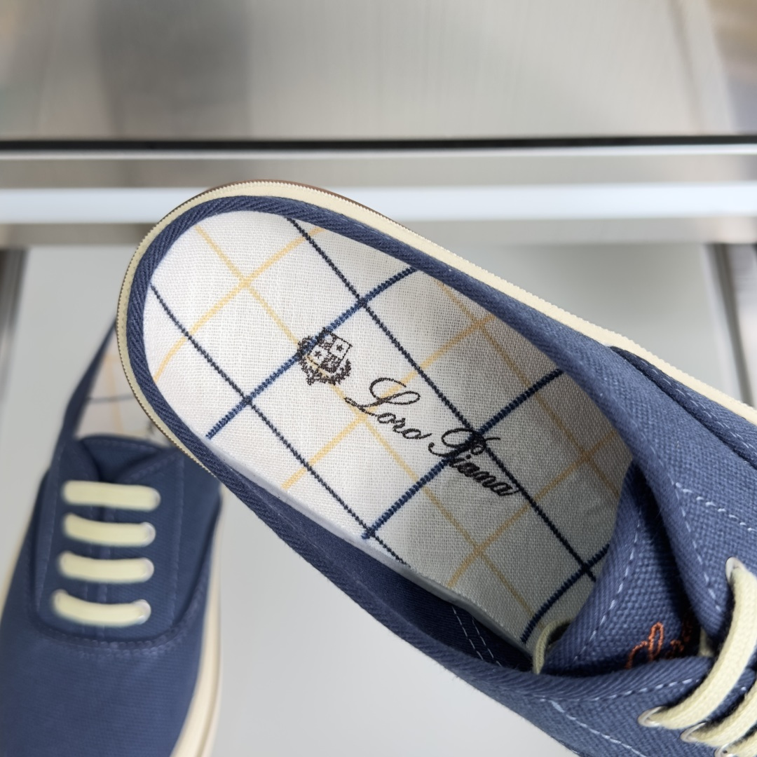 Loro Piana Loro Piana 诺悠翩雅Nantucket Walk系列 LP 海军风 厚底 帆布鞋 小白鞋 休闲 半拖鞋