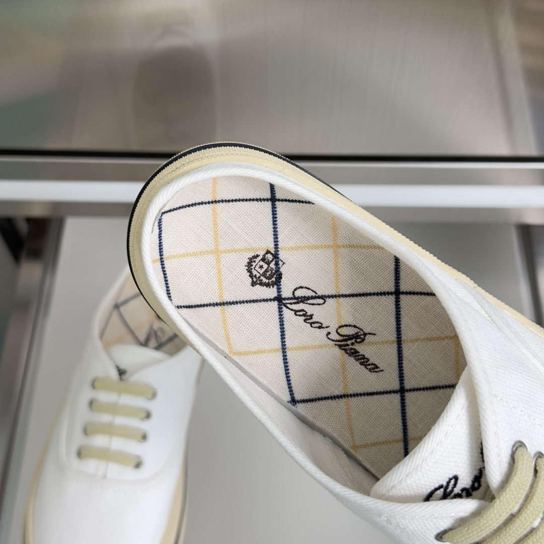 Loro Piana Loro Piana 诺悠翩雅Nantucket Walk系列 LP 海军风 厚底 帆布鞋 小白鞋 休闲 半拖鞋