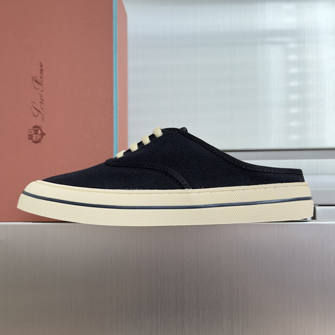 Loro Piana Loro Piana 诺悠翩雅Nantucket Walk系列 LP 海军风 厚底 帆布鞋 小白鞋 休闲 半拖鞋