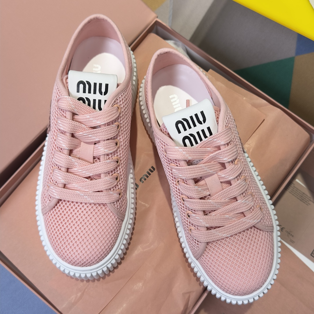 Miu Miu MiuMiu缪缪 最新款 透气网面 厚底 饼干鞋 休闲 运动鞋