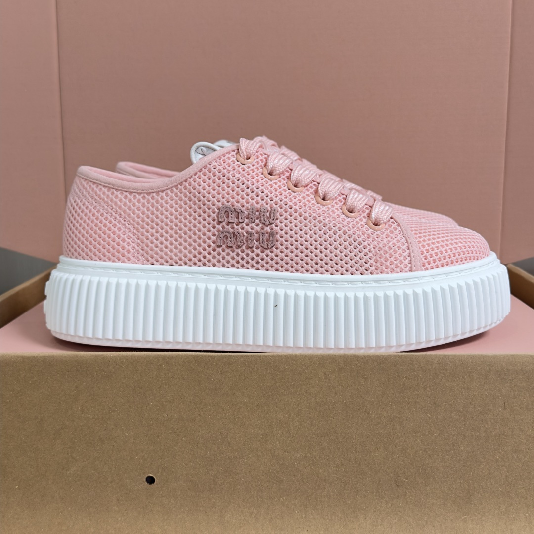 Miu Miu MiuMiu缪缪 最新款 透气网面 厚底 饼干鞋 休闲 运动鞋