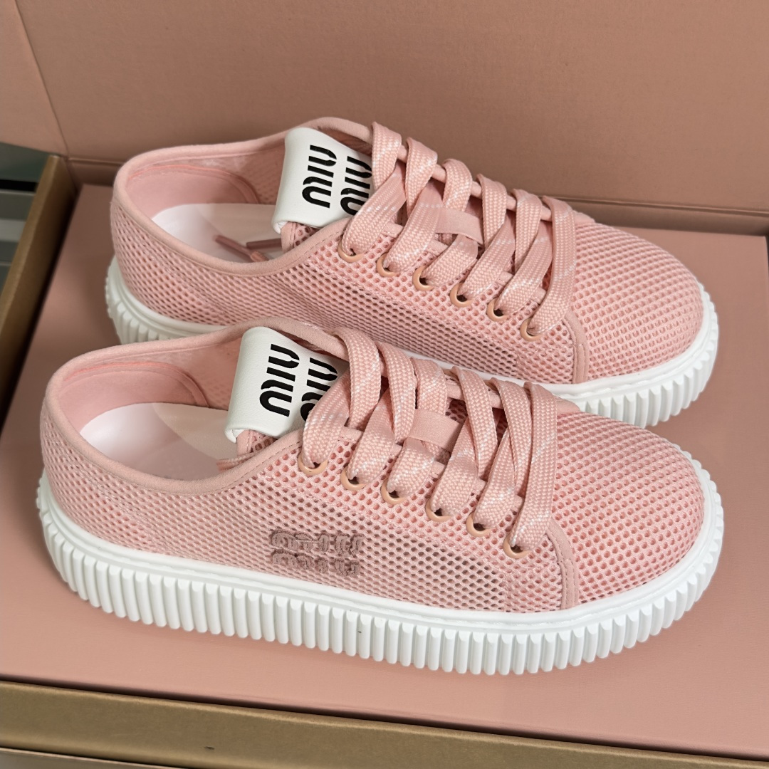 Miu Miu MiuMiu缪缪 最新款 透气网面 厚底 饼干鞋 休闲 运动鞋