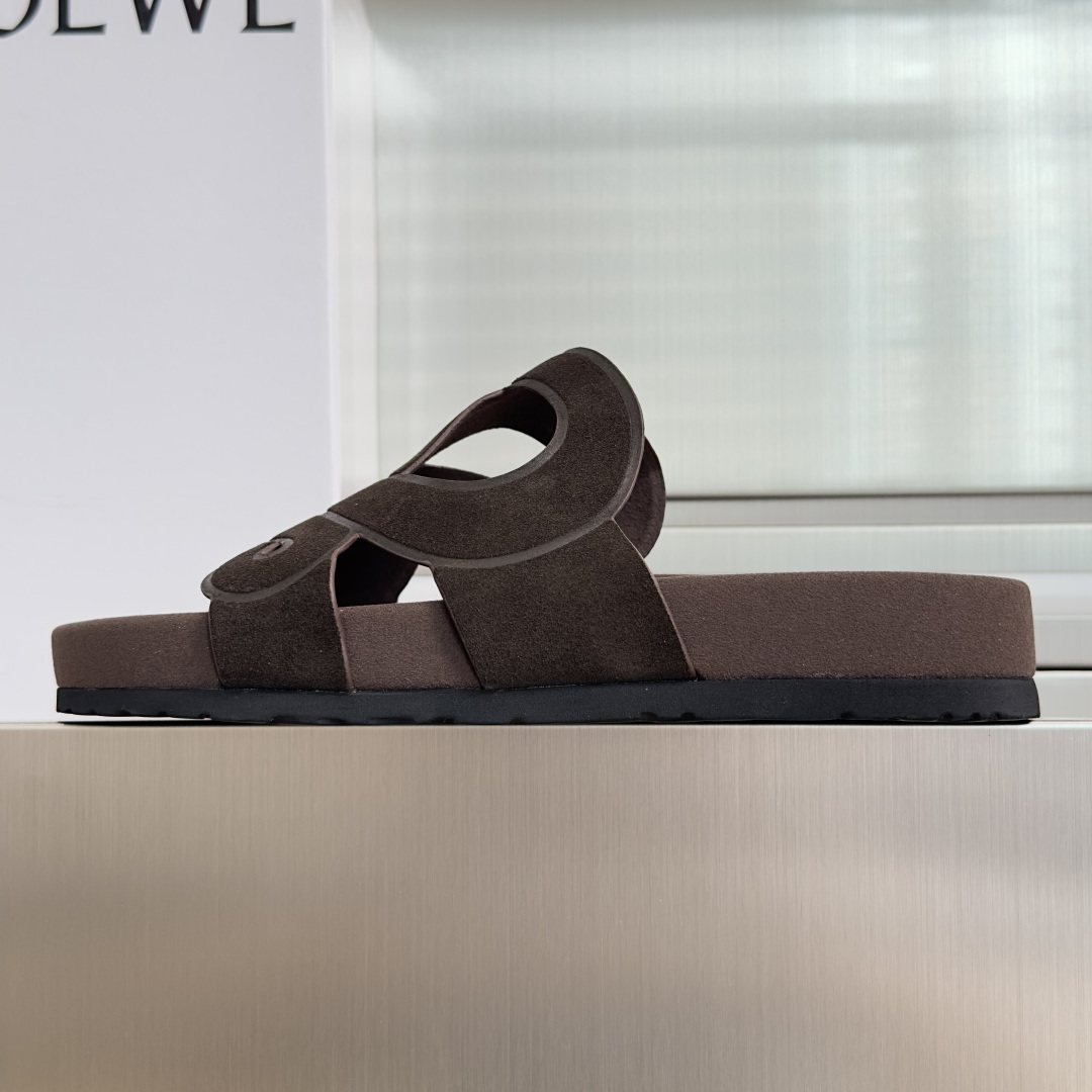 顶级版本：男款Loewe罗意威 最新Ease Monogram 系列 厚底 凉鞋 拖鞋Anagram镂空