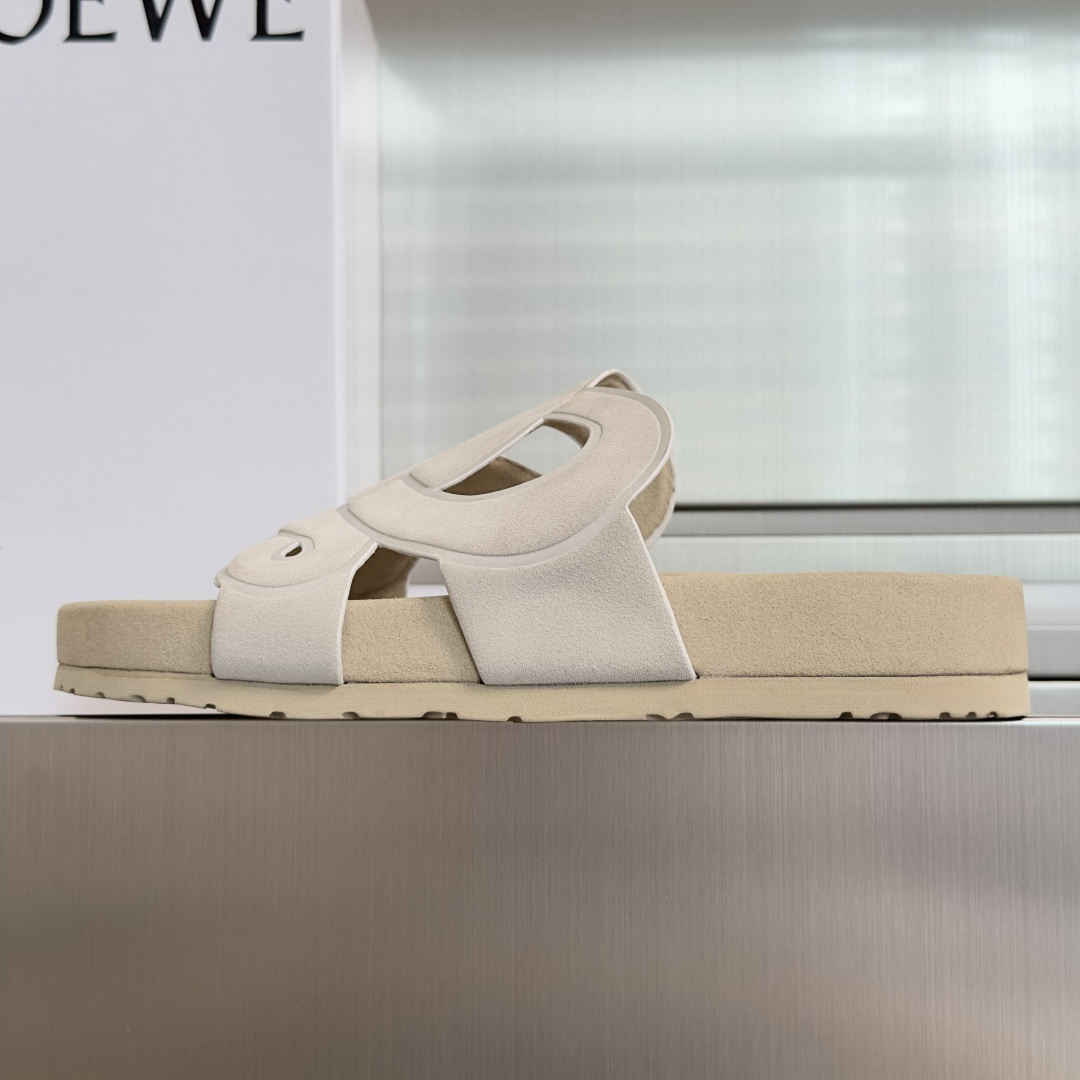 顶级版本：男款Loewe罗意威 最新Ease Monogram 系列 厚底 凉鞋 拖鞋Anagram镂空
