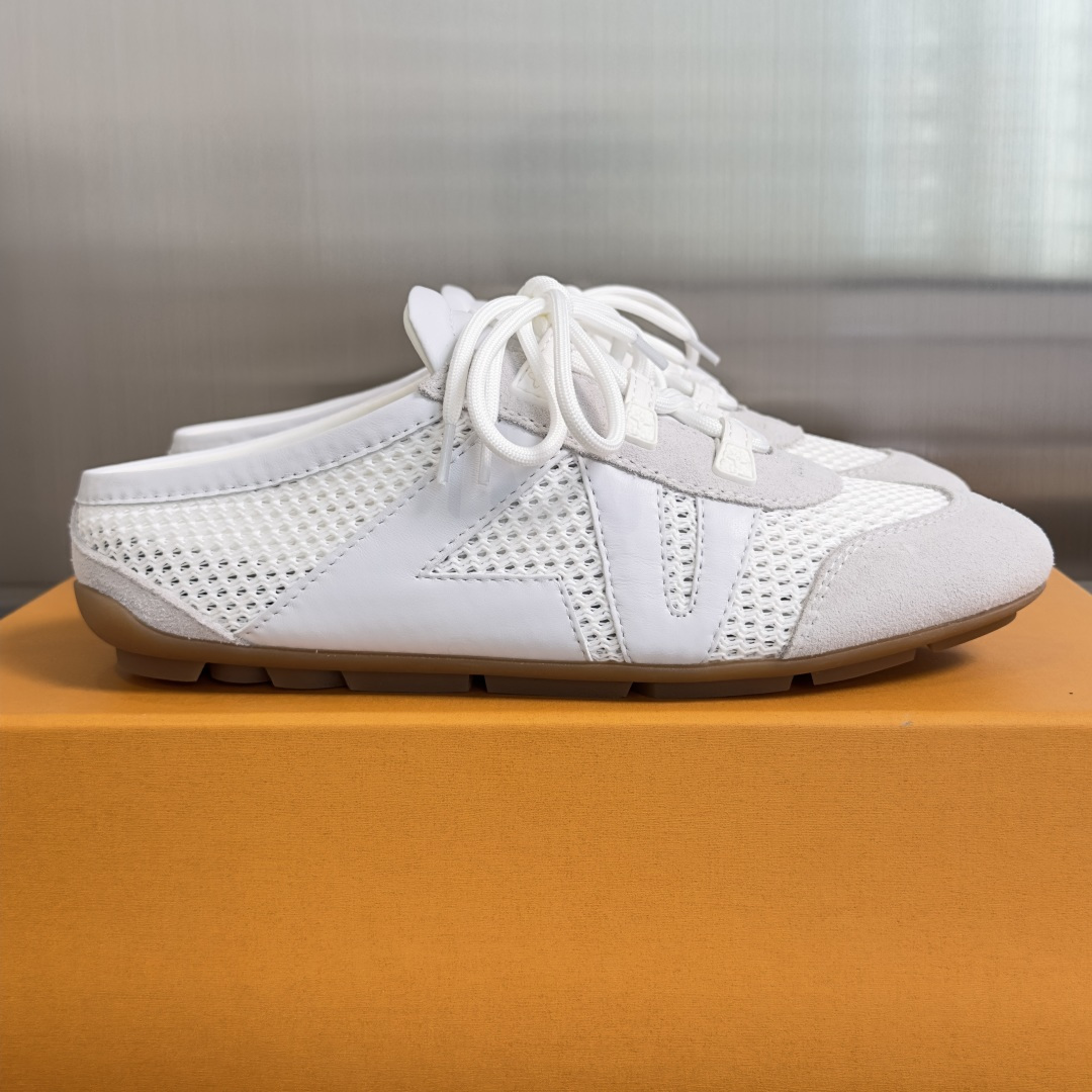 顶级版本：女款LV路易威登 L家 驴牌 最新Sneakerina系列 情侣款 玛丽珍 芭蕾运动鞋 半拖鞋
