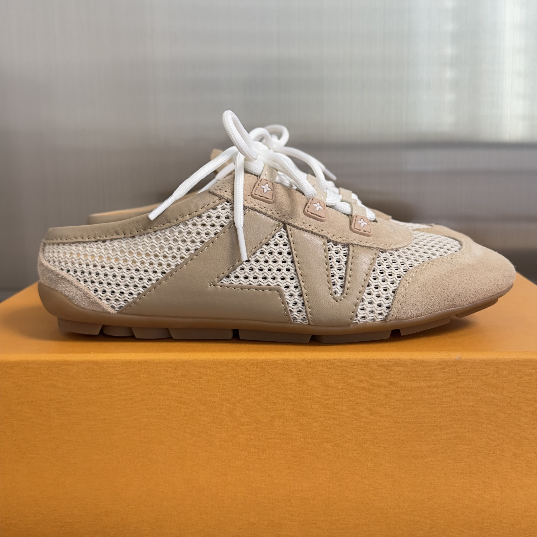 顶级版本：女款LV路易威登 L家 驴牌 最新Sneakerina系列 情侣款 玛丽珍 芭蕾运动鞋 半拖鞋