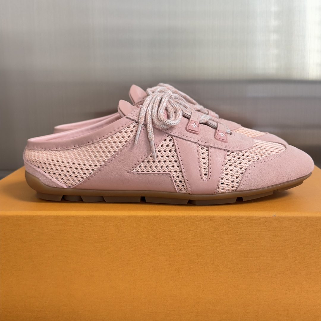 顶级版本：女款LV路易威登 L家 驴牌 最新Sneakerina系列 情侣款 玛丽珍 芭蕾运动鞋 半拖鞋