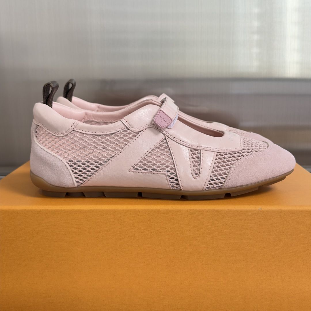 顶级版本：女款LV路易威登 L家 驴牌 最新Sneakerina系列 情侣款 玛丽珍 芭蕾运动鞋 半拖鞋