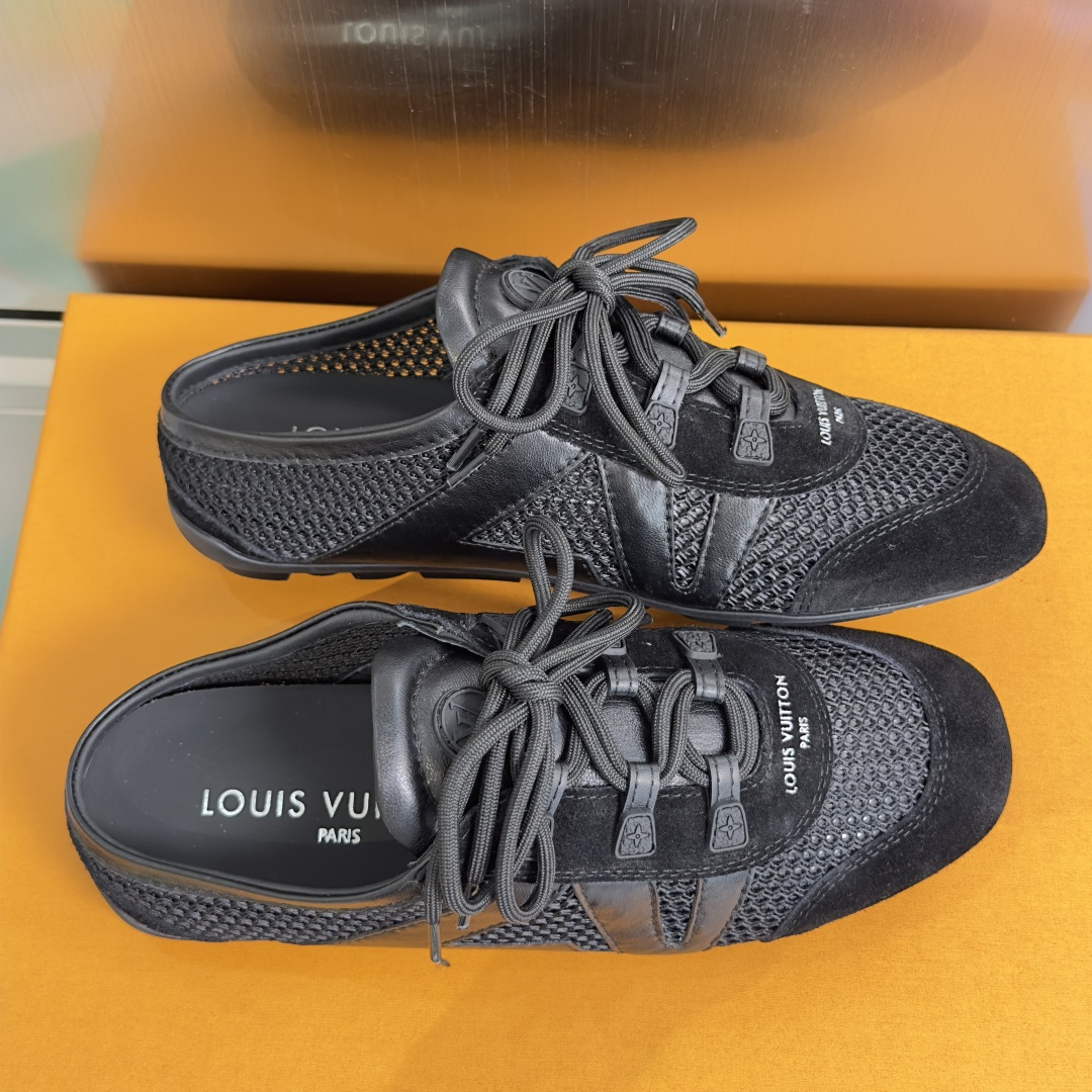 顶级版本：女款LV路易威登 L家 驴牌 最新Sneakerina系列 情侣款 玛丽珍 芭蕾运动鞋 半拖鞋
