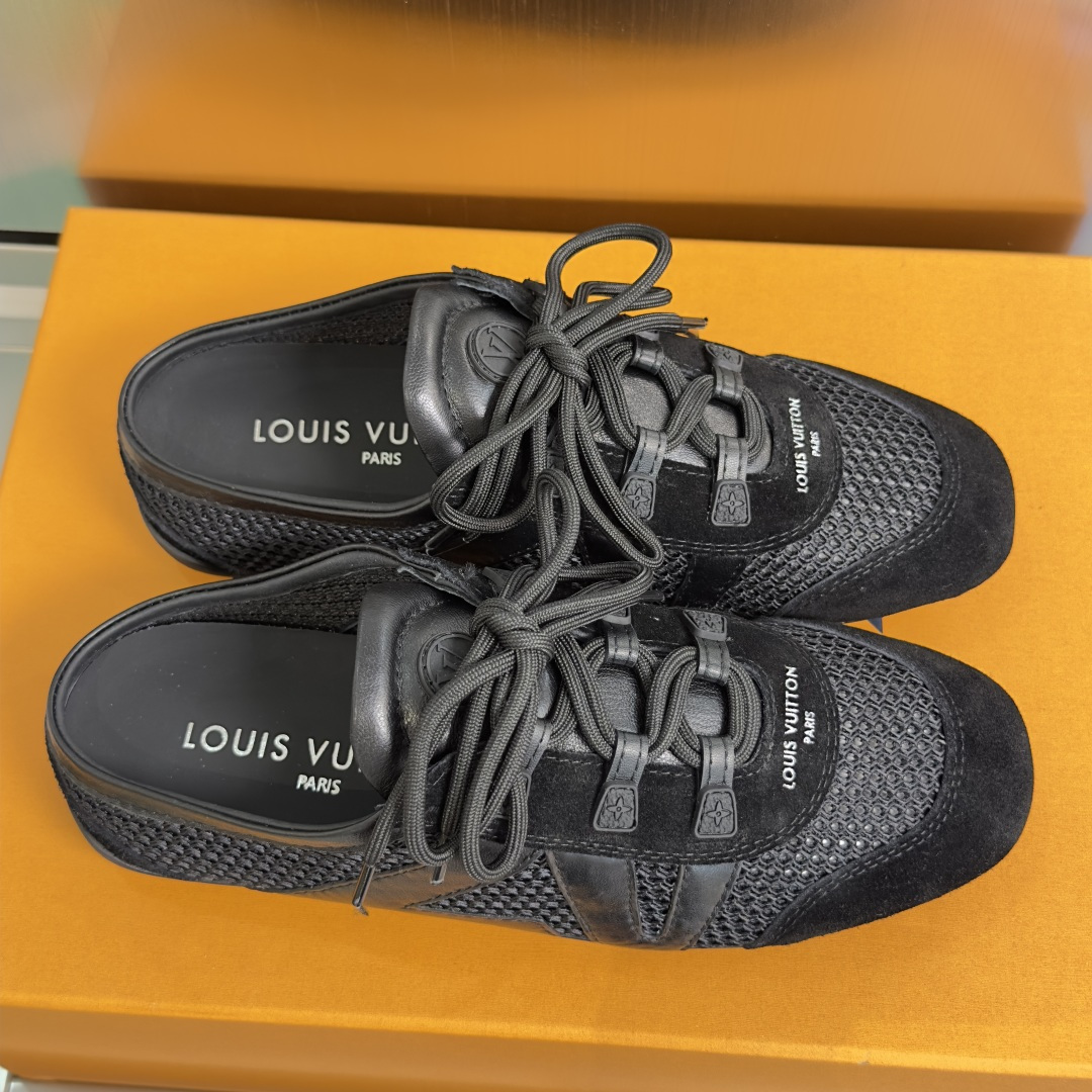 顶级版本：女款LV路易威登 L家 驴牌 最新Sneakerina系列 情侣款 玛丽珍 芭蕾运动鞋 半拖鞋