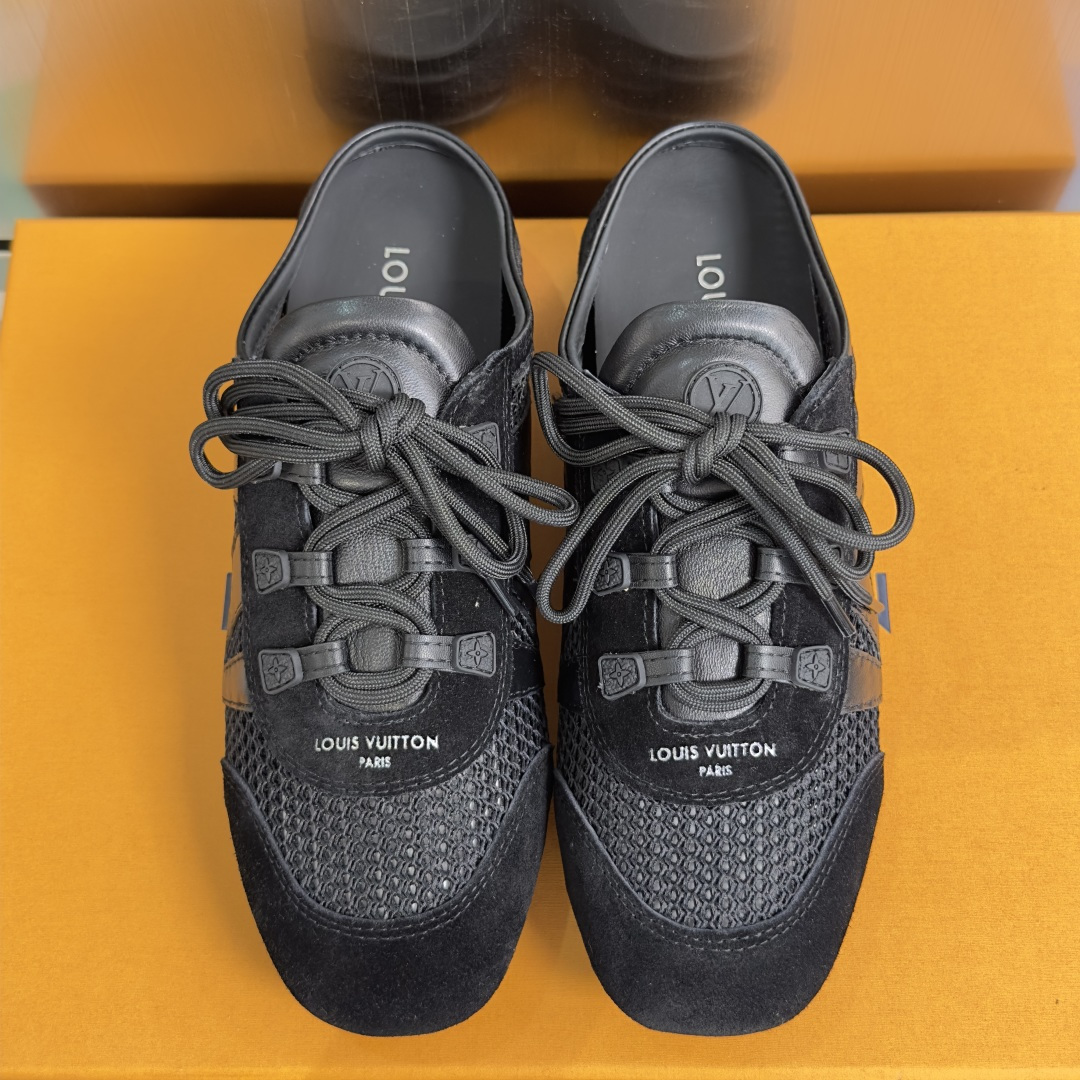 顶级版本：女款LV路易威登 L家 驴牌 最新Sneakerina系列 情侣款 玛丽珍 芭蕾运动鞋 半拖鞋