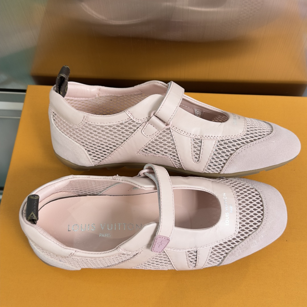 顶级版本：女款LV路易威登 L家 驴牌 最新Sneakerina系列 情侣款 玛丽珍 芭蕾运动鞋 半拖鞋