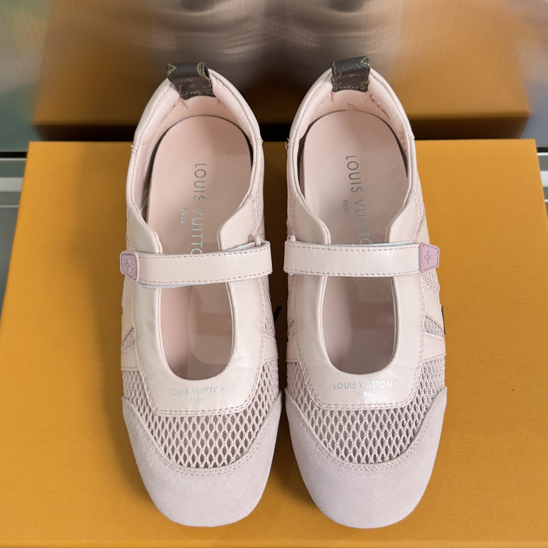顶级版本：女款LV路易威登 L家 驴牌 最新Sneakerina系列 情侣款 玛丽珍 芭蕾运动鞋 半拖鞋