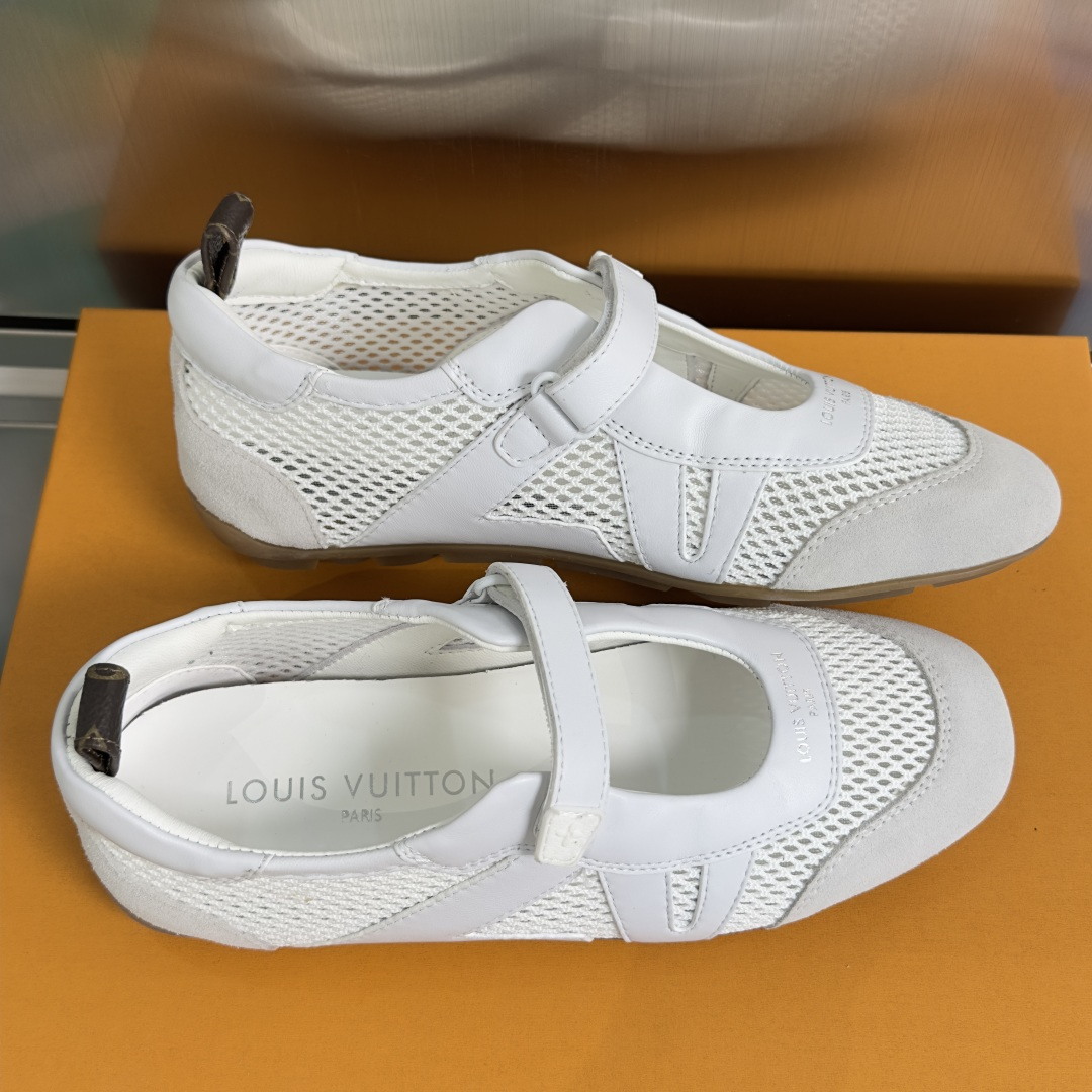 顶级版本：女款LV路易威登 L家 驴牌 最新Sneakerina系列 情侣款 玛丽珍 芭蕾运动鞋 半拖鞋
