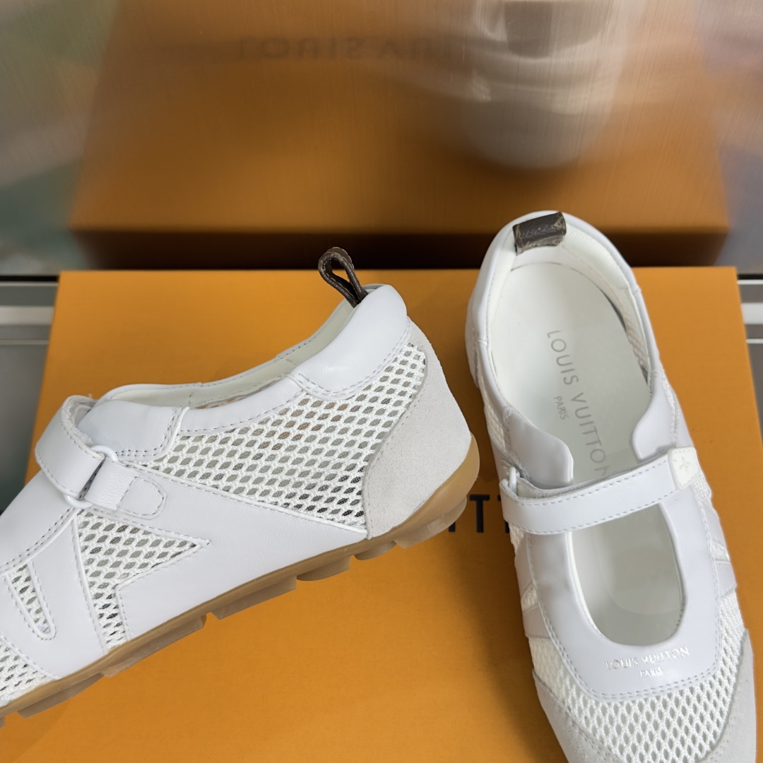 顶级版本：女款LV路易威登 L家 驴牌 最新Sneakerina系列 情侣款 玛丽珍 芭蕾运动鞋 半拖鞋