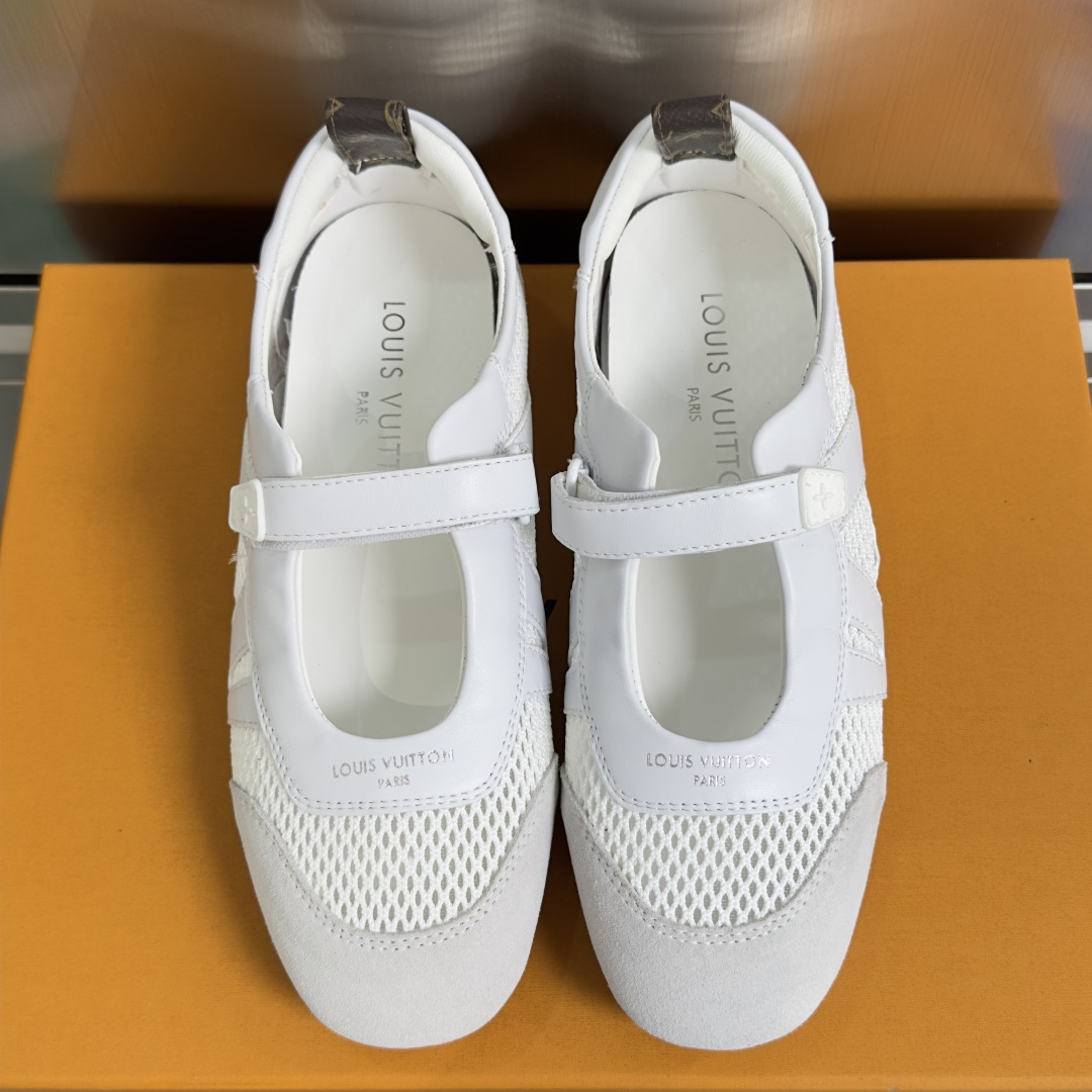 顶级版本：女款LV路易威登 L家 驴牌 最新Sneakerina系列 情侣款 玛丽珍 芭蕾运动鞋 半拖鞋