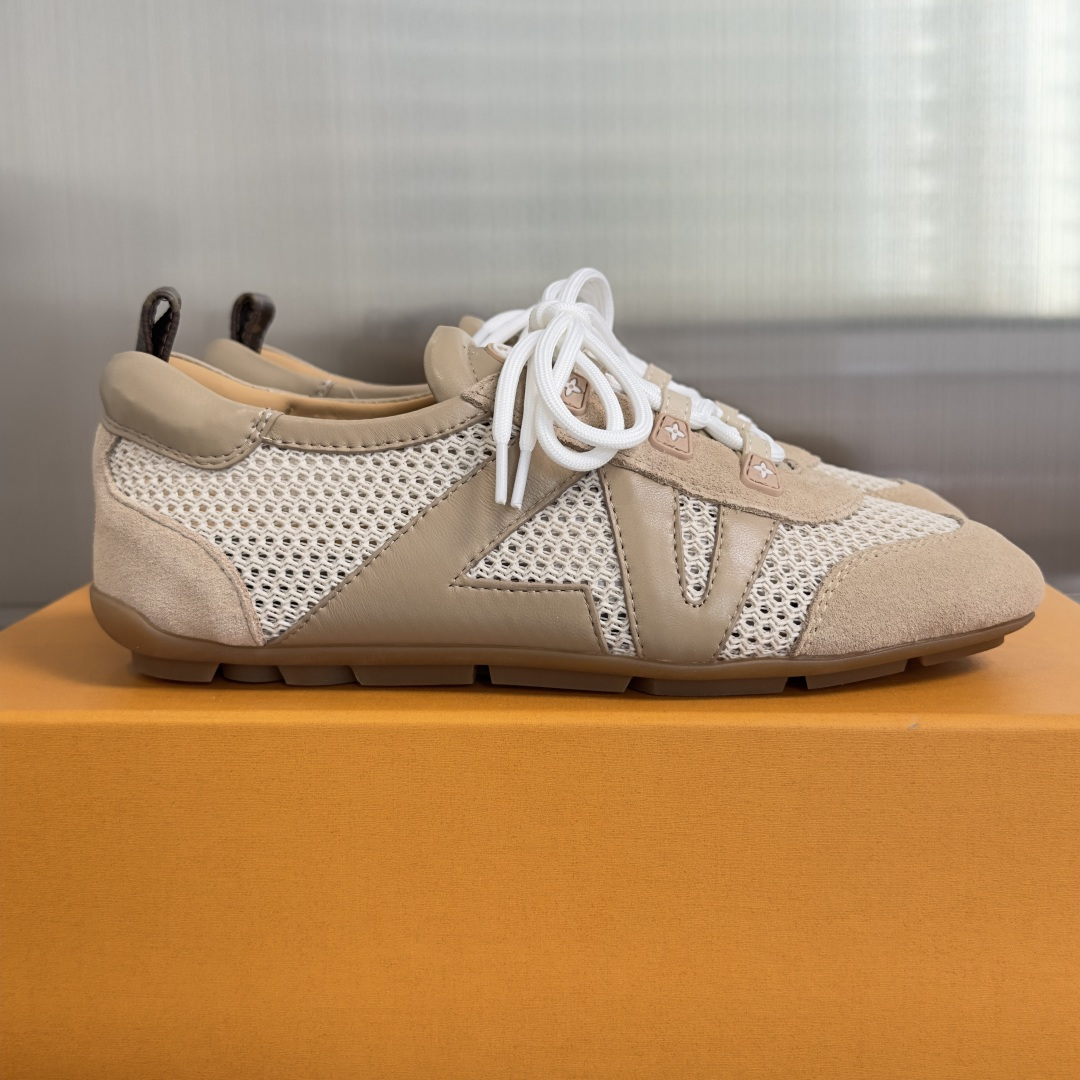 顶级版本：女款LV路易威登 L家 驴牌 最新Sneakerina系列 情侣款 玛丽珍 芭蕾运动鞋 半拖鞋