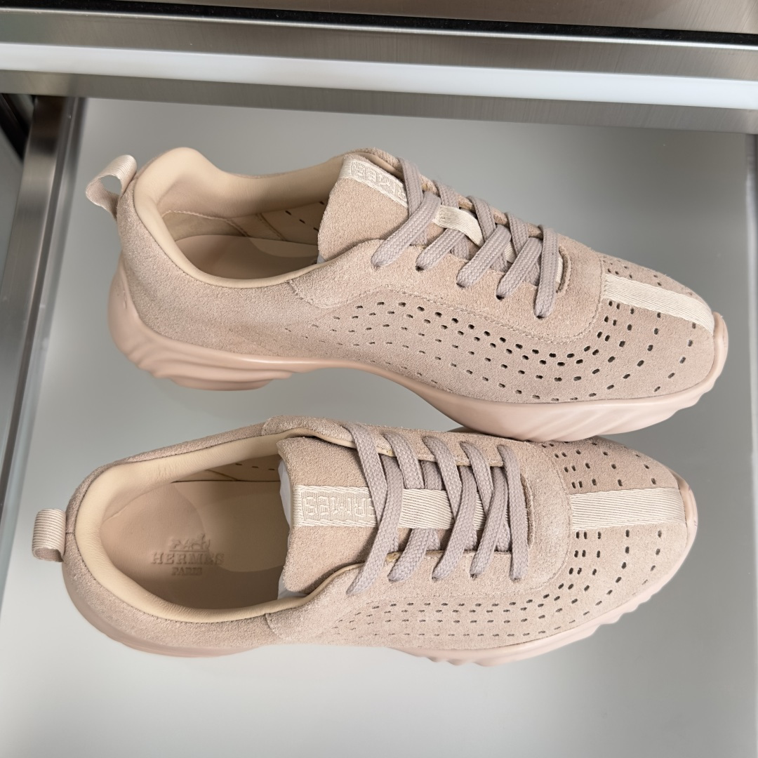 顶级版本：女款Hermes爱马仕 H家 Neon系列 情侣款 休闲 运动鞋 小白鞋运动风格山羊皮运动鞋，
