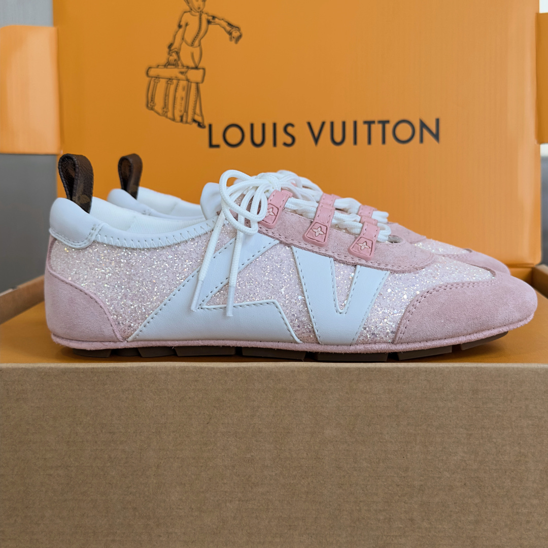顶级版本：女款LV路易威登 L家 驴牌 最新Sneakerina系列 情侣款 玛丽珍 格利特 芭蕾运动鞋