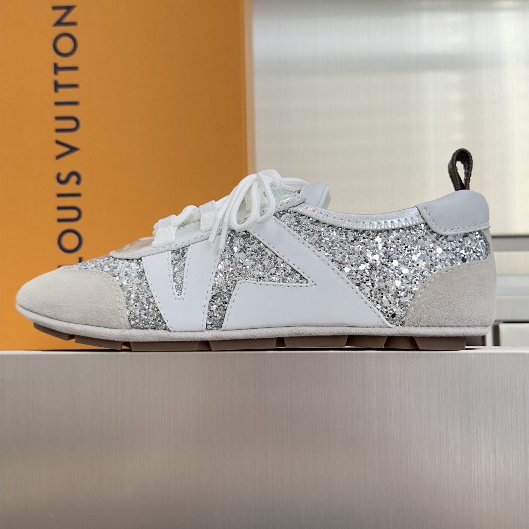 顶级版本：女款LV路易威登 L家 驴牌 最新Sneakerina系列 情侣款 玛丽珍 格利特 芭蕾运动鞋
