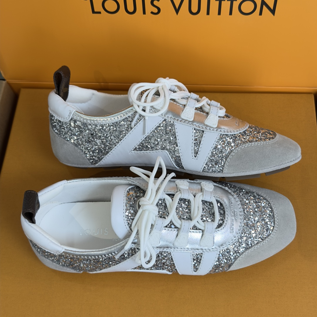 顶级版本：女款LV路易威登 L家 驴牌 最新Sneakerina系列 情侣款 玛丽珍 格利特 芭蕾运动鞋