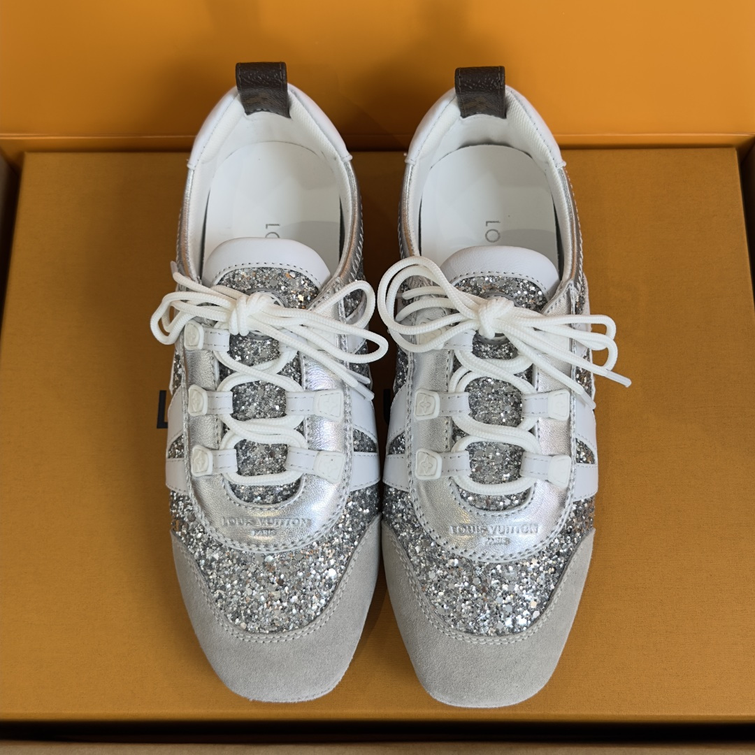 顶级版本：女款LV路易威登 L家 驴牌 最新Sneakerina系列 情侣款 玛丽珍 格利特 芭蕾运动鞋