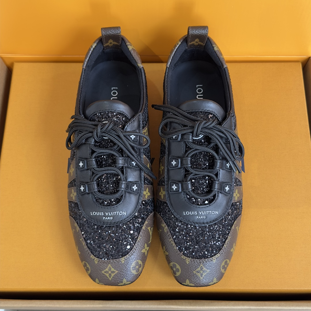顶级版本：女款LV路易威登 L家 驴牌 最新Sneakerina系列 情侣款 玛丽珍 格利特 芭蕾运动鞋