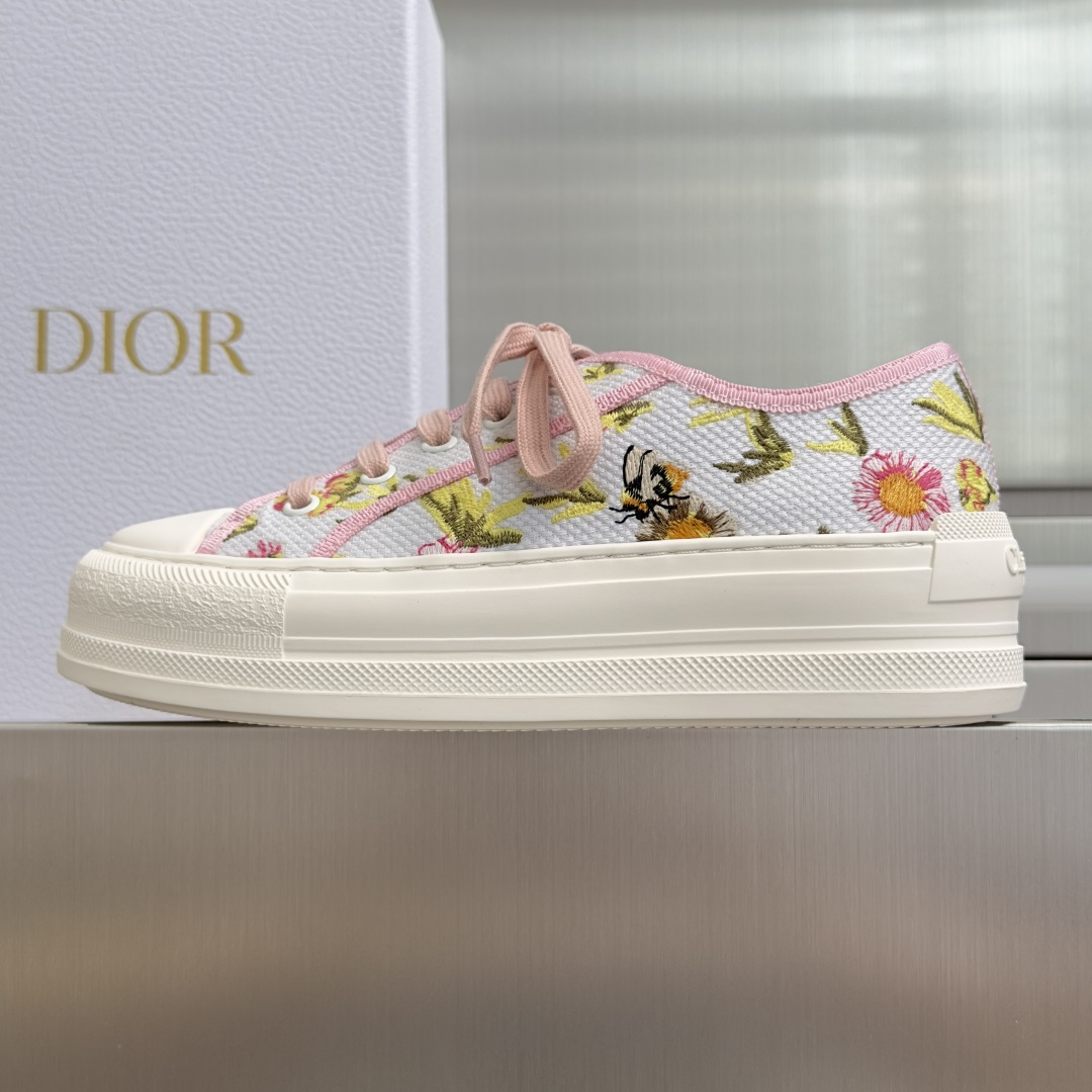 顶级版本：女款Dior迪奥Walk'n系列 老花 刺绣 厚底帆布鞋 情侣款 休闲运动鞋这款Walk'n'