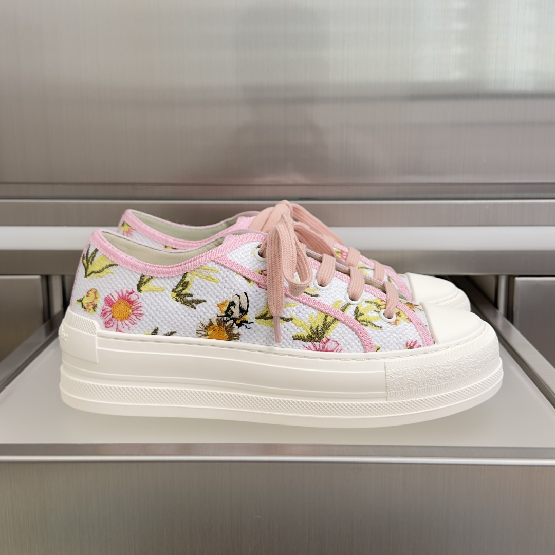 顶级版本：女款Dior迪奥Walk'n系列 老花 刺绣 厚底帆布鞋 情侣款 休闲运动鞋这款Walk'n'
