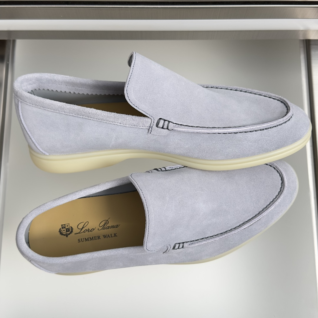 顶级版本：男款Loro Piana 诺悠翩雅 Summer Walk系列 LP 老钱风 休闲 平底 乐福