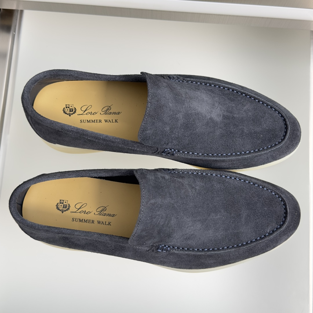 顶级版本：男款Loro Piana 诺悠翩雅 Summer Walk系列 LP 老钱风 休闲 平底 乐福